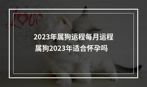 2023年属狗运程每月运程 属狗2023年适合怀孕吗