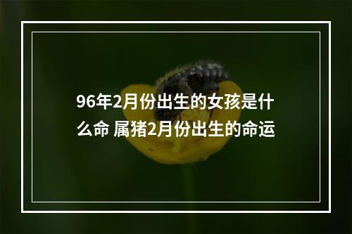 96年2月份出生的女孩是什么命 属猪2月份出生的命运