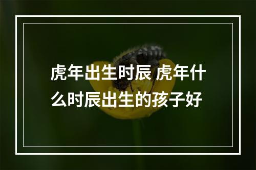 虎年出生时辰 虎年什么时辰出生的孩子好