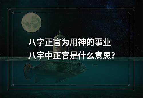 八字正官为用神的事业 八字中正官是什么意思?