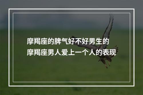 摩羯座的脾气好不好男生的 摩羯座男人爱上一个人的表现