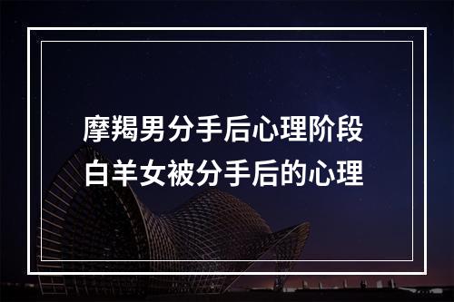 摩羯男分手后心理阶段 白羊女被分手后的心理