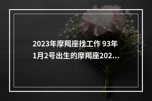 2023年摩羯座找工作 93年1月2号出生的摩羯座2023年运势