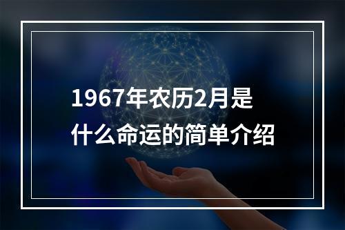 1967年农历2月是什么命运的简单介绍